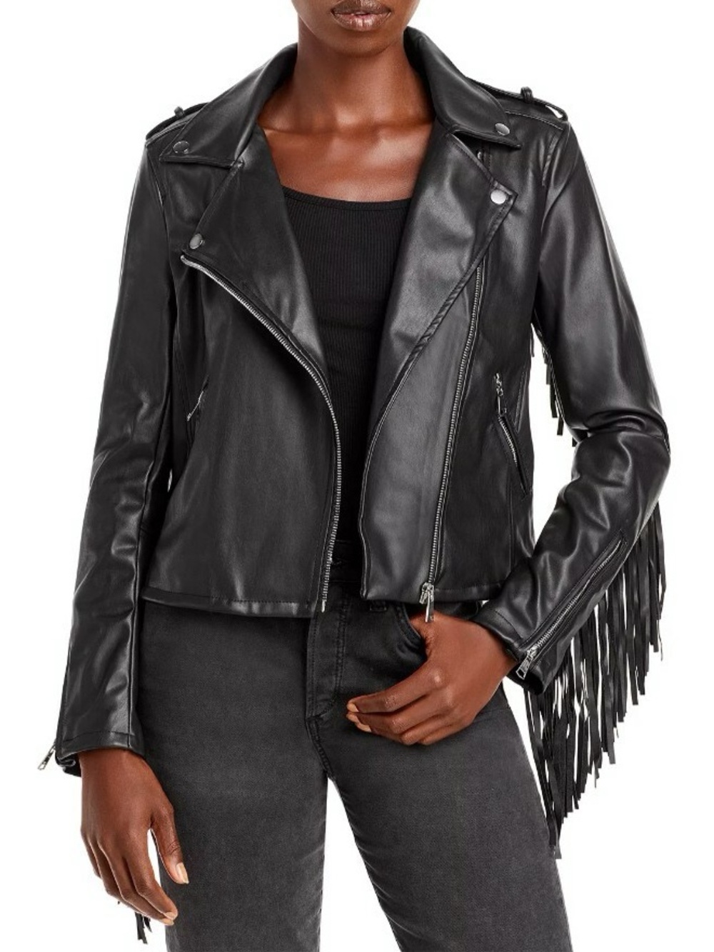 Aqua Fringe Moto Jacket